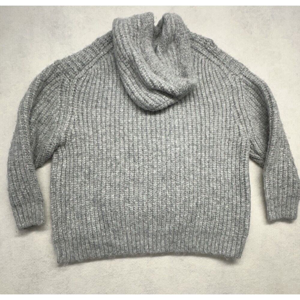 Zara Oversized Knit Sweatshirt Womens‎ Size XS Gray Chic - Picture 9 of 11